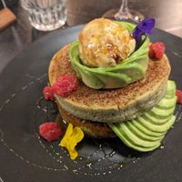 Pancakes with avocado and ice-cream at The Avocado Show in London