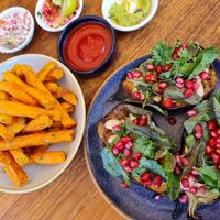 Sweet potato fries, Eggplant at Peppertree in Nairobi