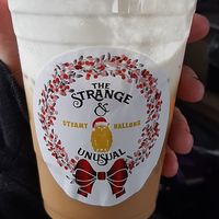 They also changed their stickers for the holidays. at Strange Brew in Kingston