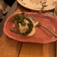 Asparagus soufflé. I didn’t know vegan soufflé was even possible and I’ve been vegan for 10 years    at Raparossa  in Pezze Di Greco