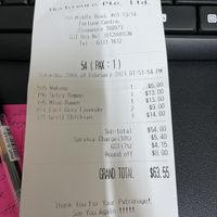 Receipt at Herbivore Japanese Vegetarian Restaurant in Central Singapore