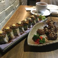 Sushi and Meat Balls at Herbivore Japanese Vegetarian Restaurant in Central Singapore