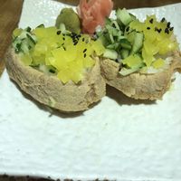 Tofu sushi  at Herbivore Japanese Vegetarian Restaurant in Central Singapore