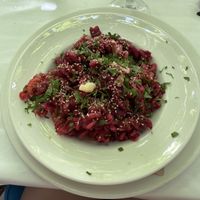 Beetroot pasta  at Bellaverde in Mallorca