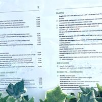 Menu as at June 2022  at Bellaverde in Mallorca