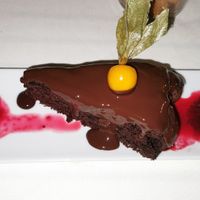 Chocolate cake at Bellaverde in Mallorca