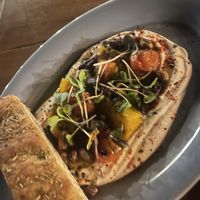 Hummus de alubia blanca cub focaccia   at Bellaverde in Mallorca