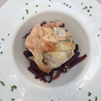Filo, beetroot, potato, mushroom at Bellaverde in Mallorca