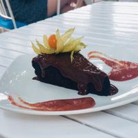 The chocolate cake... at Bellaverde in Mallorca