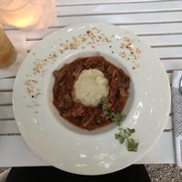 Jackfruit stew with mashed potatoes  at Bellaverde in Mallorca