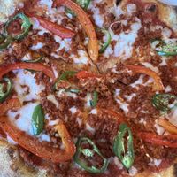 Vegan pepperoni pizza   at Frankie & Benny's in Liverpool