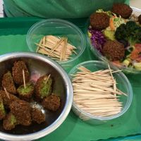 Falafel Samples at Maoz in Boca Raton