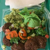 Salad with falafel at Maoz in Boca Raton