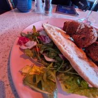 Falafel with pitta bread at Oscars Café Bar in Dublin