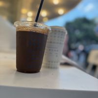 Chocolate de agua hot and cold during a very nice February afternoon   at Churrería El Moro in Mexico City