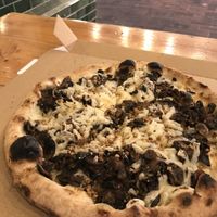 Mushroom & Vegan Cheese  at Eugene's Pizzeria in East Fremantle