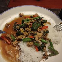 Stir fried holy basil with mince pork at VEGAN PHUKET in Phuket