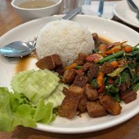 Amazing crispy pork laab at VEGAN PHUKET in Phuket