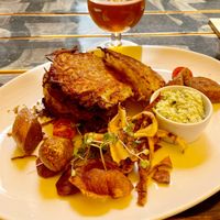  hash brown with a beyond  sausage at Garage in Riga