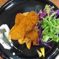 Fish & chips at Blooming Sprouts 旺盛素食 in Central Singapore