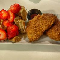 Chicken and Waffles   at Vegan Monarch Bakery & Café in Winter Haven
