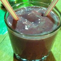 raspberry almond milk smoothie (small size) at Pan Comido - Roma Norte in Mexico City