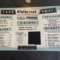 Menu  at Atacolypse in Leipzig