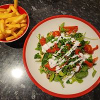 Mediterranean Grain Salad and Skin-on Fries at Frankie & Benny's in Chester