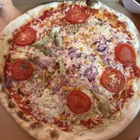 they confused olives with tomatoes. still good.   at L'Osteria - Stuttgart Mailänder Platz in Stuttgart