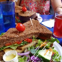 Chaucer sandwich with tofu at Cafe Santropol in Montreal