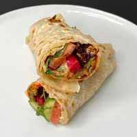 falafel saj (plated at home) at Yalla in Seattle