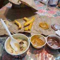 Banana pudding, honey mustard, blueberry mayo. at Slutty Vegan in Duluth