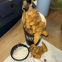 pickle fries! w blackberry dip   at Slutty Vegan in Duluth