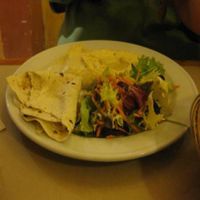 Hummus Appetizer served with Roti (instead of traditional pita) was very good at Amaltea in Barcelona