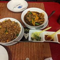 Veg fried rice, tofu with black bean sauce at Nadia's Chinese Corner in Watamu
