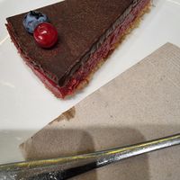 lovely chocolate-berry cake - vegan at Coyote Coffee & Deli in Budapest