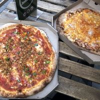 Dynamite pizza & 4-non-cheese pizza  at Pizza Cosi in Budapest