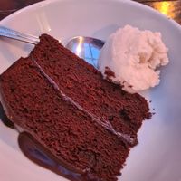 Vegan chocolate cake and ice cream at The Globe in Glossop