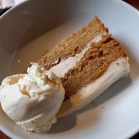 Butterscotch cake and vanilla icecream at The Globe in Glossop