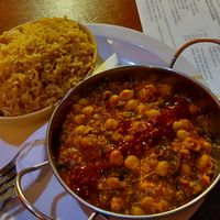Chickpea and spinach curry at The Globe in Glossop