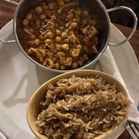 Chickpea curry and rice  at The Globe in Glossop