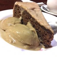 cinnamon cake with toffee ice cream  at The Globe in Glossop