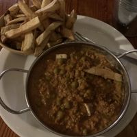 Keema with tofu and chips   at The Globe in Glossop
