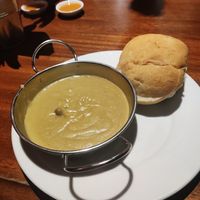Leek and potato soup at The Globe in Glossop