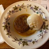 Sticky toffee pudding with butterscotch ice cream at The Globe in Glossop