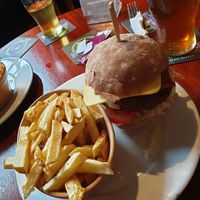 The Globes homemade vegan cheese and bacon burger at The Globe in Glossop