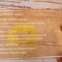 Menu at La Motta in Scuol