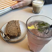 banana bread, home made lemonade, mocha  at Oats Day Long in Antwerpen
