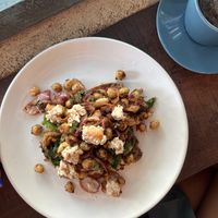Chickpea toast with almond feta   at The Mill in Palolem