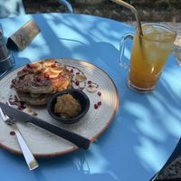 vegan pancakes.   at Secret Garden Cafe in Rishikesh